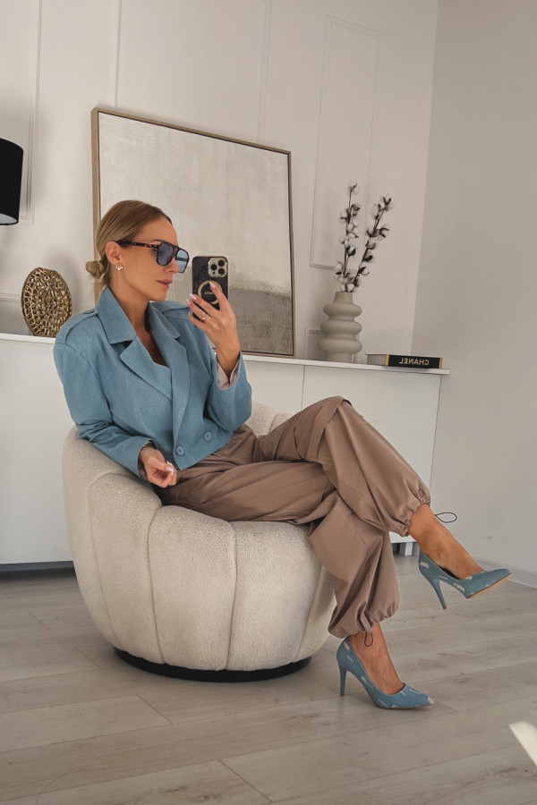 Marynarka krótka jasny jeans ELEN 1